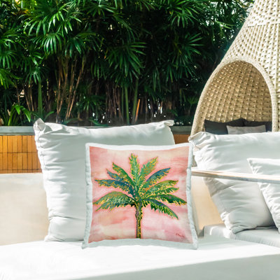 Coussin d'extérieur Palm Tree Summer Sunset