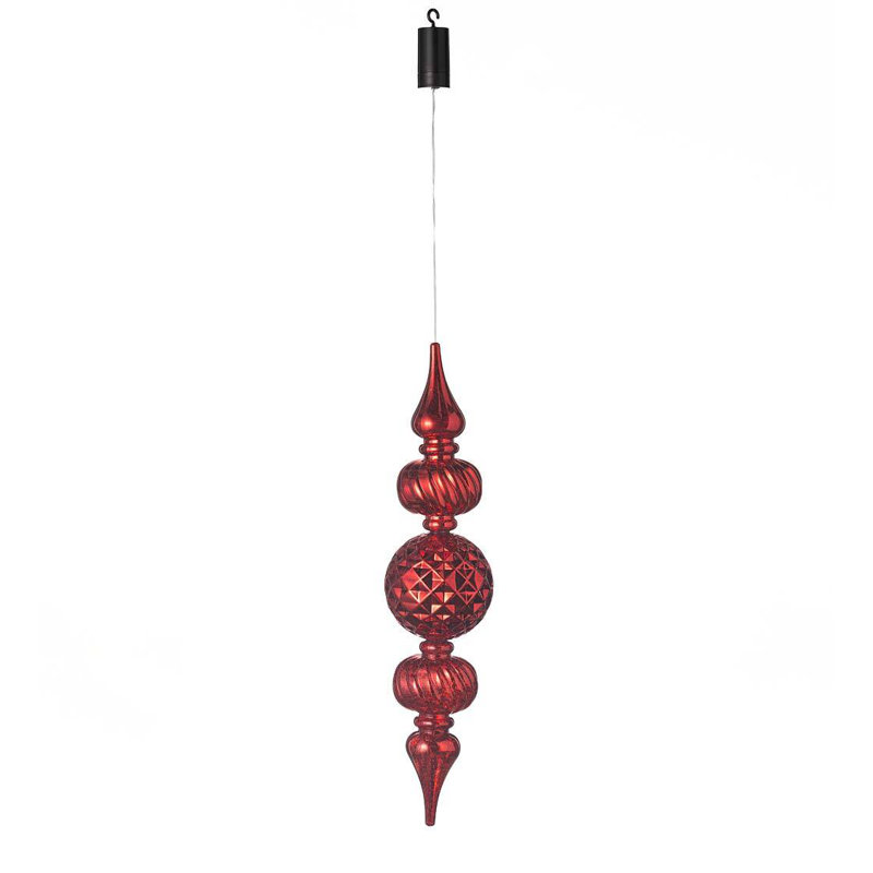 Ornement suspendu incassable de Noël, H 45,5 po x l 6 po x P 6 po, Rouge