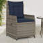  Chaise de patio inclinable en PE rotin gris avec pieds réglables standard-630435375-630435363