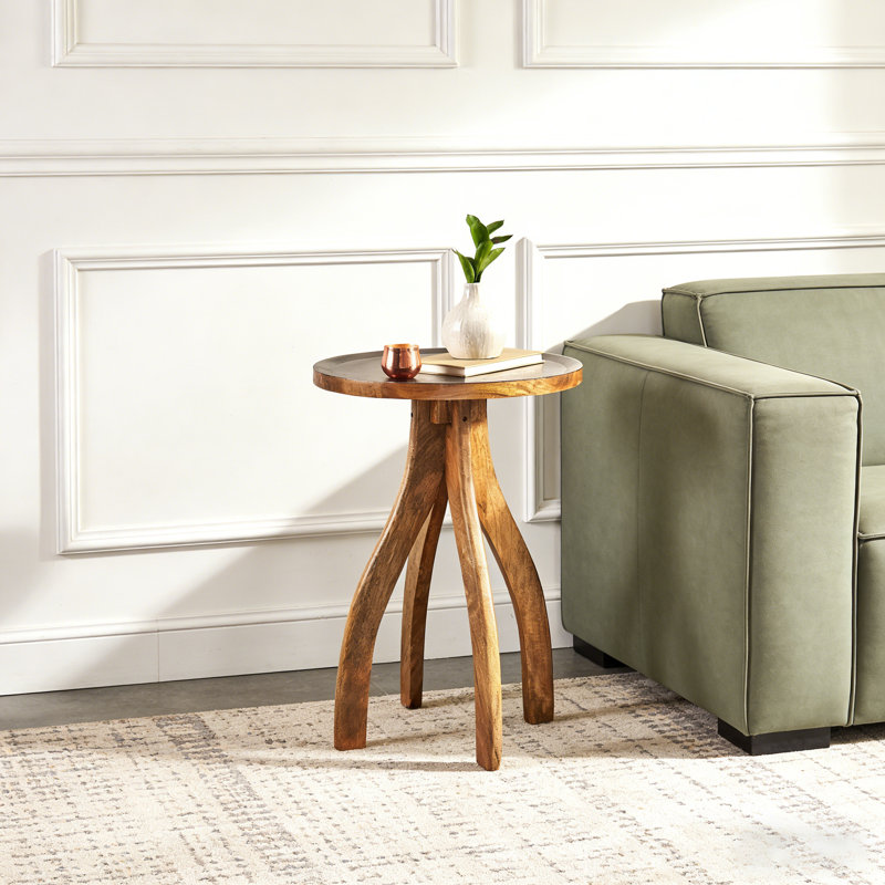 Jecir Circular End Table with Tray Tabletop