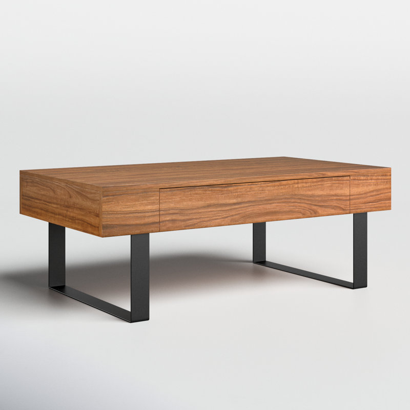 Table basse avec rangement Diviel, Noyer