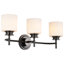Meuble-lavabo 3 lumières Grissel - bronze industriel avec verre blanc satiné Grissel