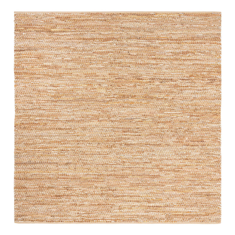 Leather Metallic Jute Indoor Rug, Square 7'10"