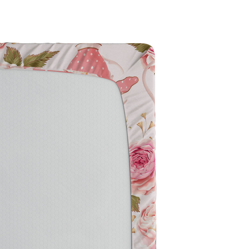 Microfiber Floral Fitted Sheet, Twin XL Fitted Sheet