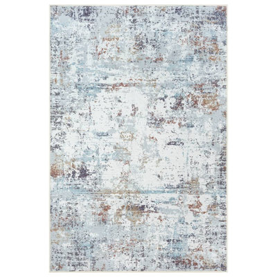 GLN Rugs Contemporary Collection - Machine Washable Modern Area Rug, Contemporary Washable Rug, Non Slip Area Rug, Abstract Living Room Rug, Bedroom Rug, Bathroom Rug (Gray Rug)