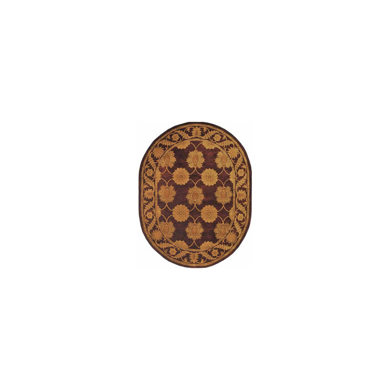 Balthrop Hand Tufted Wool Oriental Rug, Oval 7'6" x 9'6"