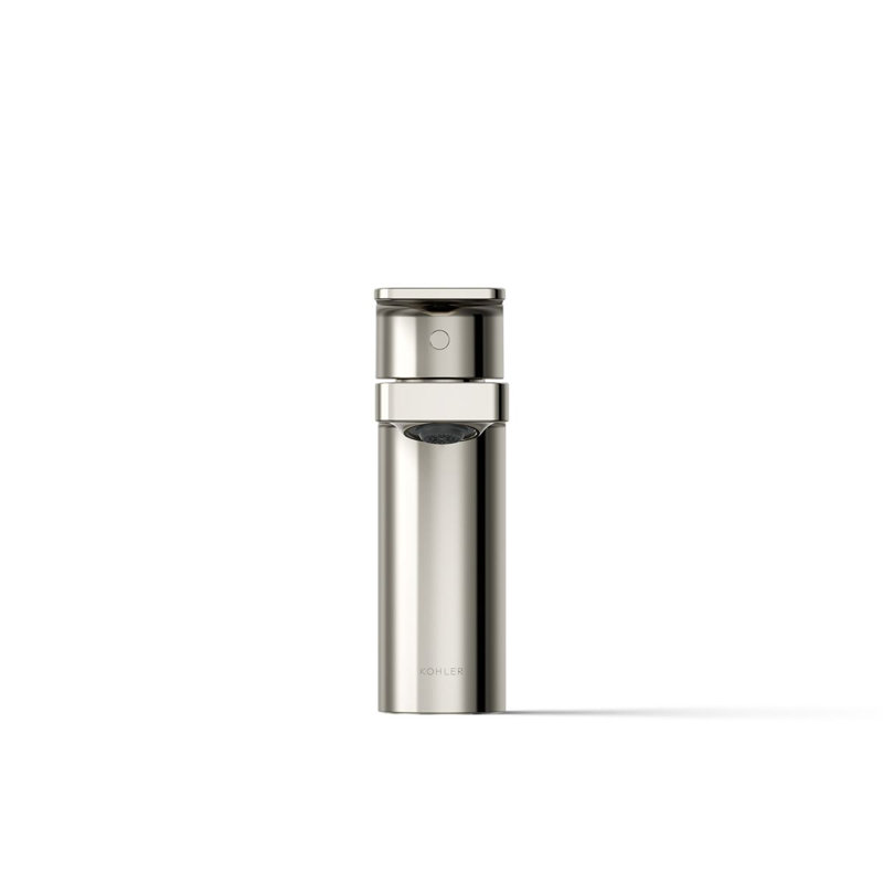 Parallel Single-Handle Bathroom Sink Faucet, Single-Hole Faucet with Pop-Up Drain, 0.5 GPM, Polished Nickel
