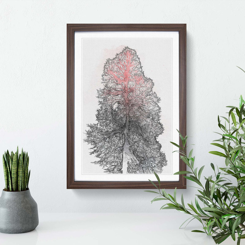 Colour of the Tree in Abstract - Picture Frame Graphic Art Print, 87cm H x 62cm W x 2cm D, Walnut Framed