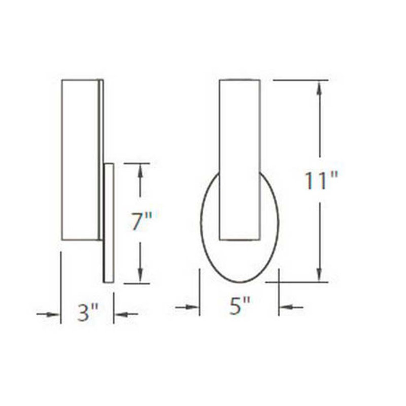 Loft LED Armed Sconce, 2700K, Chrome