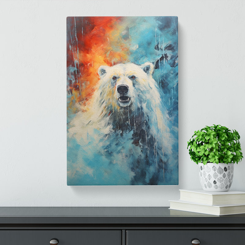 Polar Bear Abstract No.3 - Wrapped Canvas, 50cm H x 35cm W x 3cm D