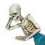Figurine de squelette allongé en résine blanc cassé, style gothique côtier, vêtue d'un maillot de bain turquoise, 23 cm de large
