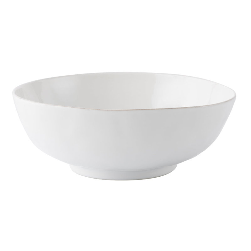 Rustic Whitewash Ceramic 3-Piece Serving Platter Set