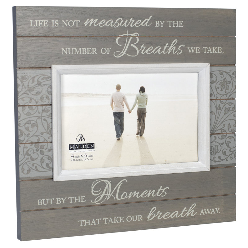Gray and White Wood Sentiment Picture Frame 4x6
