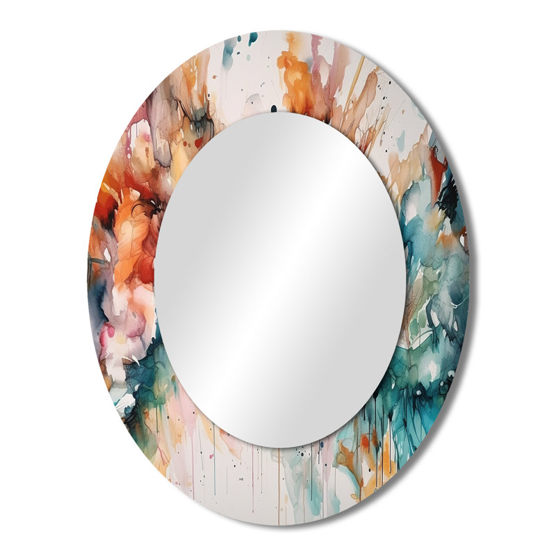 Captivating Boho Dance III - Large Oval Wall Mirror On Metal, 43" x 33"