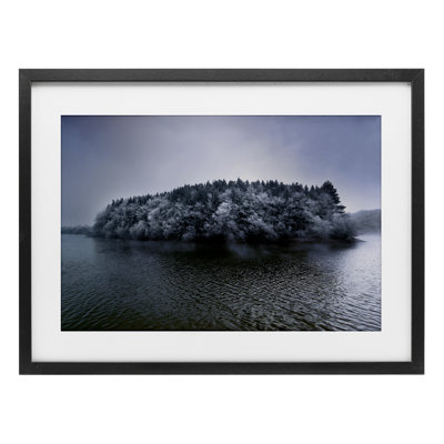 Invierno Antano Island View Framed Print Under Glass, design by Urtzi Vera