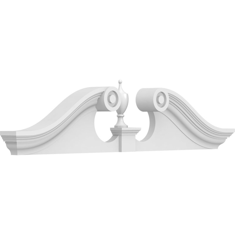 Fronton en PVC de qualité architecturale Rams Head, H 9 po x l 36 po x P 2-3 / 4 po