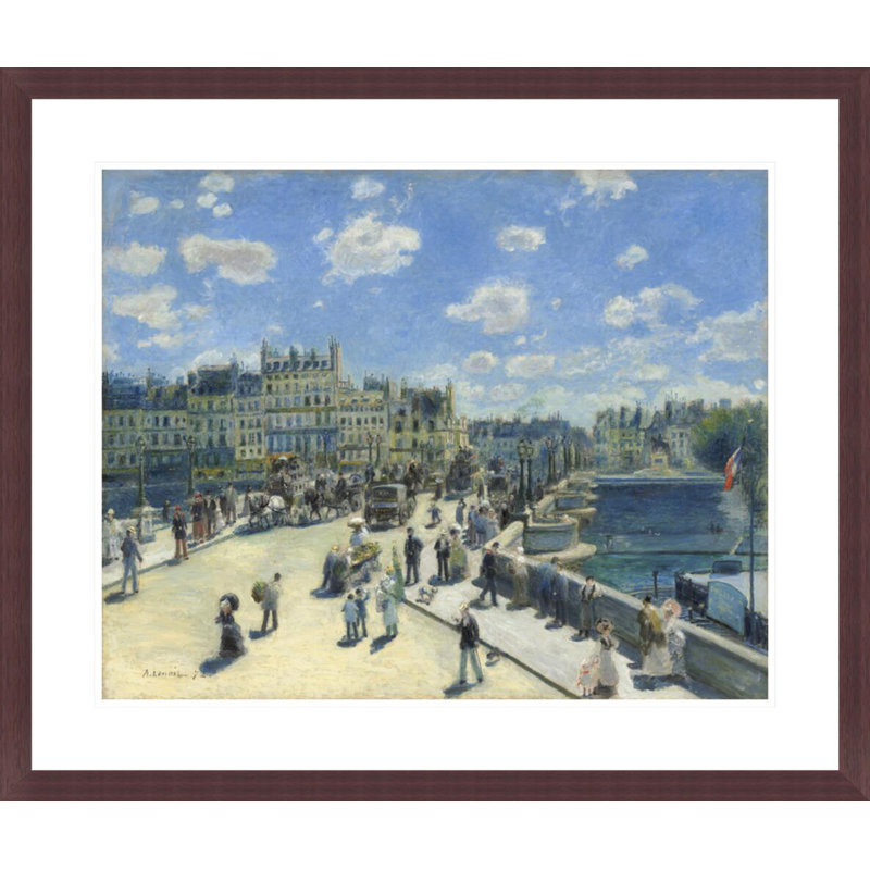 «Pont Neuf Paris» par Pierre-Auguste Renoir, impression giclée encadrée, H 23,5 po x l 27,86 po