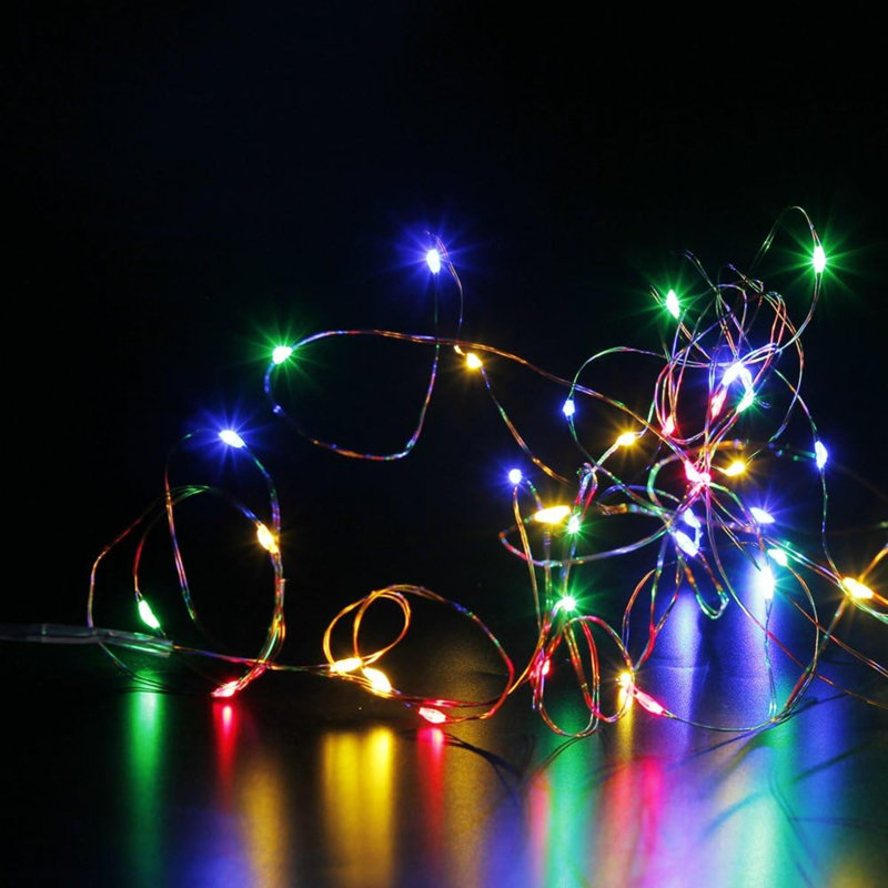 6 Pack Multicolor Fairy Lights String Battery Operated Fairy Lights Firefly Lights LED Starry String Lights  20 Leds Silvery Copper Wire For Christmas DIY Decoration Costume Wedding Party