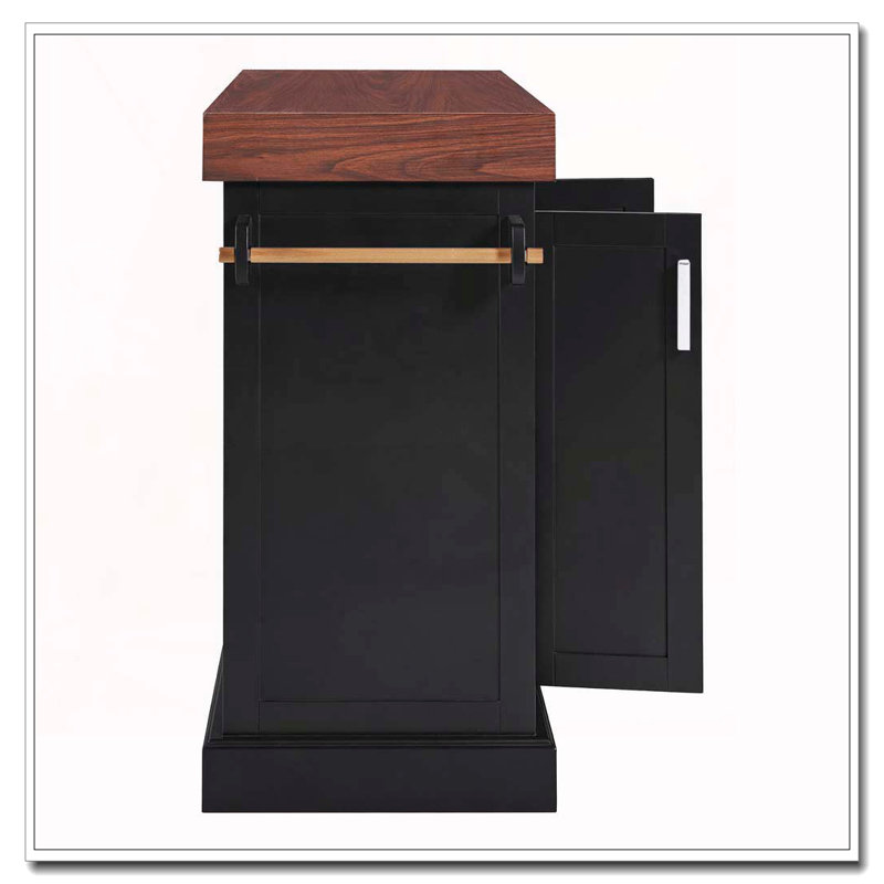 53" Large Kitchen Island, Black