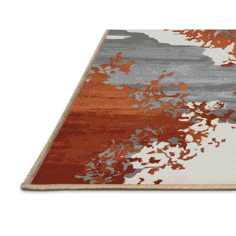 Tapis aquarelle lavable à la machine, Rectangulaire 7 pi x 10 pi