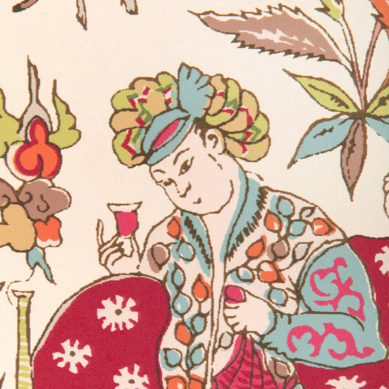 La Menagerie Shalimar Toile Paper Roll, Berry/Sand