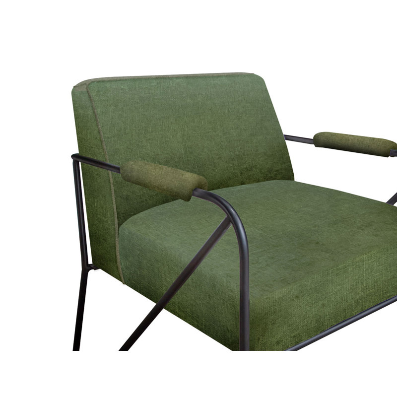 Lotus Upholstered Armchair, Olive Polyester