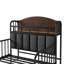 Lit plateforme simple en métal avec lumière, lit simple en métal pour enfants avec tête de lit tapissier et rangement, noir (date d’arrivée prévue 2025/10/5)-992350717-992350715