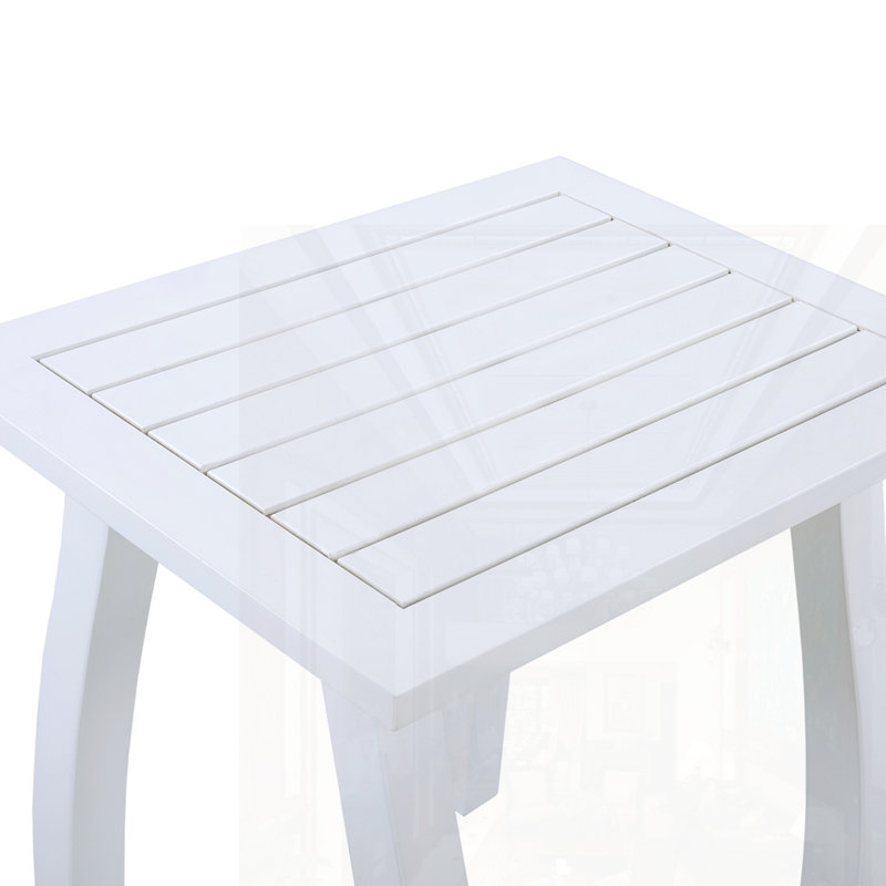 Acacia Wood Accent Side Table, White