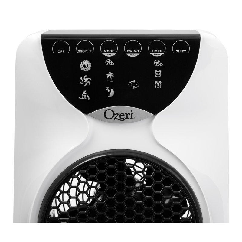 White 44" Oscillating Tower Fan with Remote Control