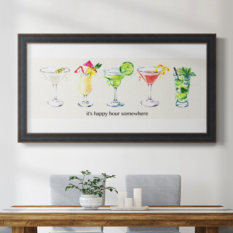 Happy Hour Cocktail - Reproduction de photo sur toile, H 29 po x l 53 po x P 2,5 po