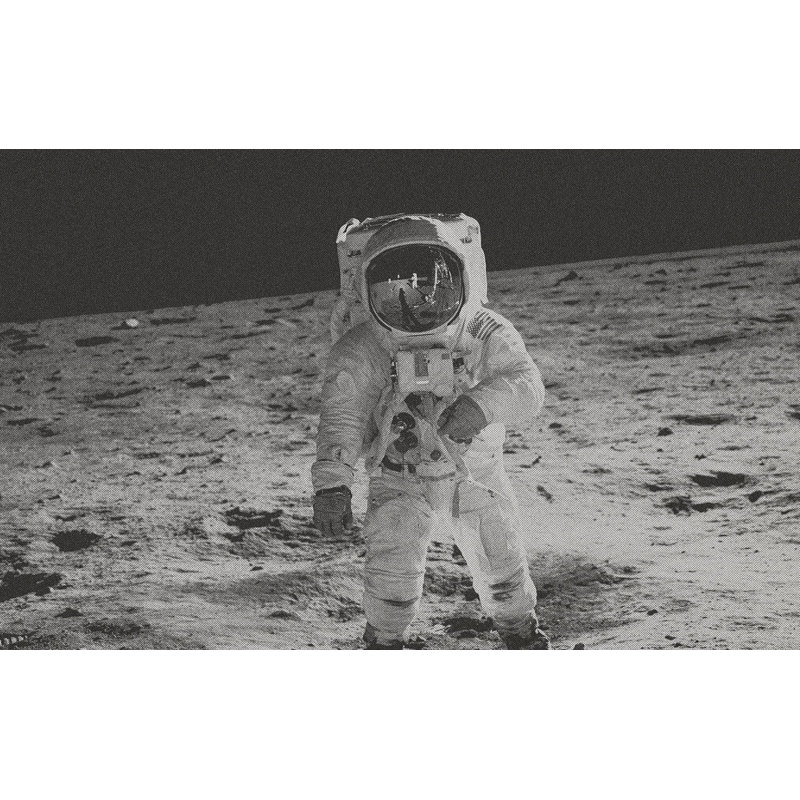Murale pelez et collez de qualité supérieure - Astronaute Landing Moon, L 108 po x l 150 po