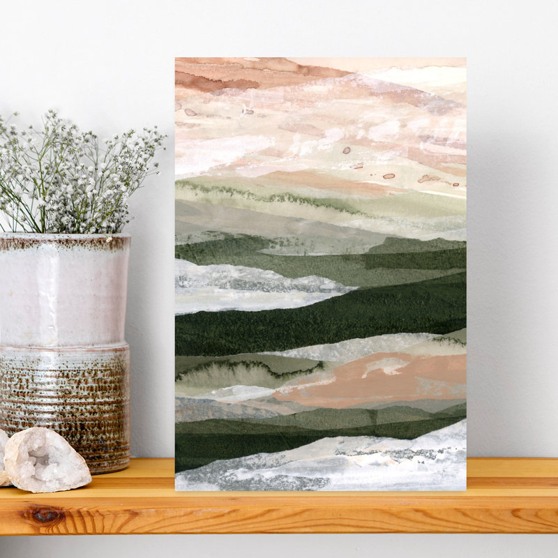 Art contemporain contemporain, paysage forestier abstrait, H 18 po x l 12 po