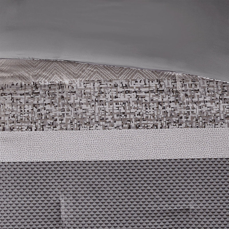 Ensemble d'édredon 7 pièces jacquard gris / taupe très grand, Très grand édredon + 6 pièces supplémentaires