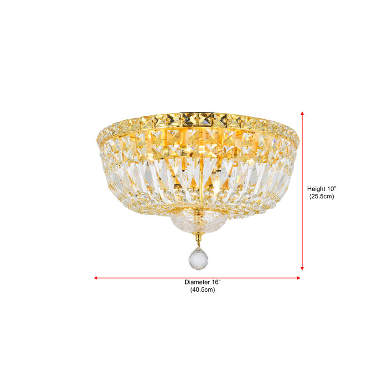 Stinnett Flush Mount, Gold, Chrome / Royal Cut