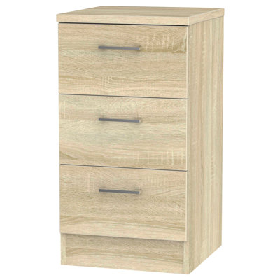 Fully Assembled Ingram 3 Drawer Bedside Table