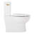 Lavrik Two-Piece Skirted Elongated Toilet with Reversible Tank - Brushed Gold Handle-117795401