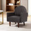 Fauteuil rembourré en similicuir avec pieds en bois 1pc-133752143