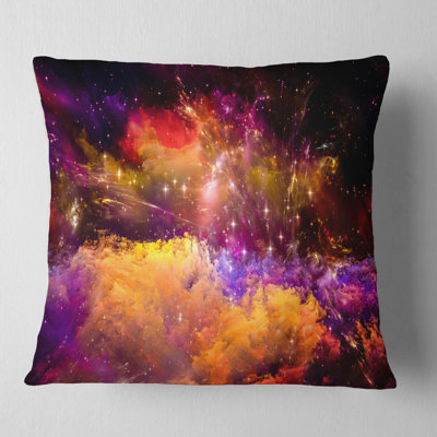 Universe Fractal Burst - Abstract Printed Pillow