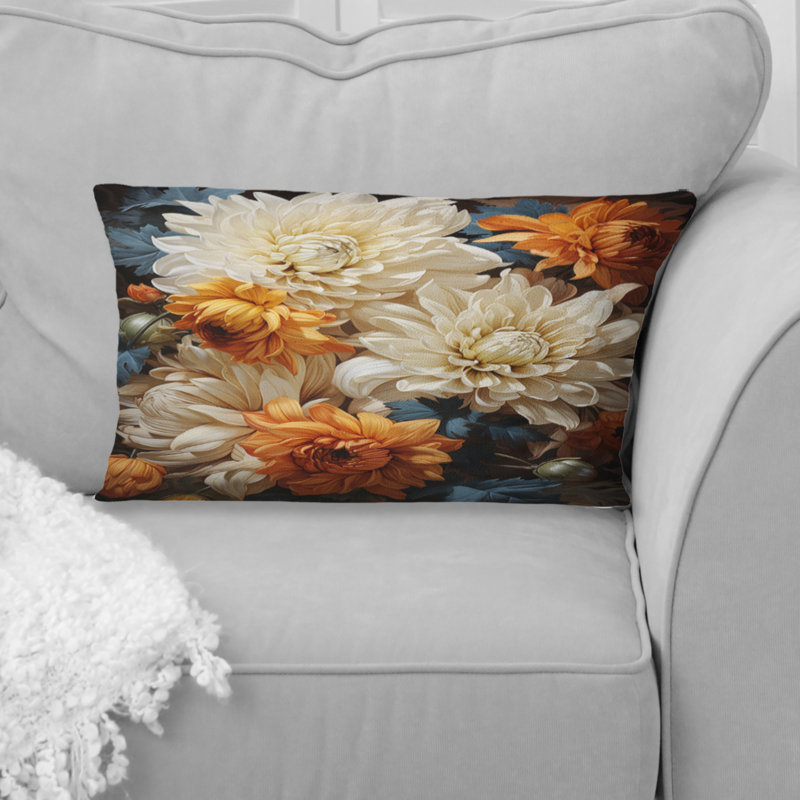 Chrysanthemums Autumn Gold Showcases - Coussin décoratif imprimé