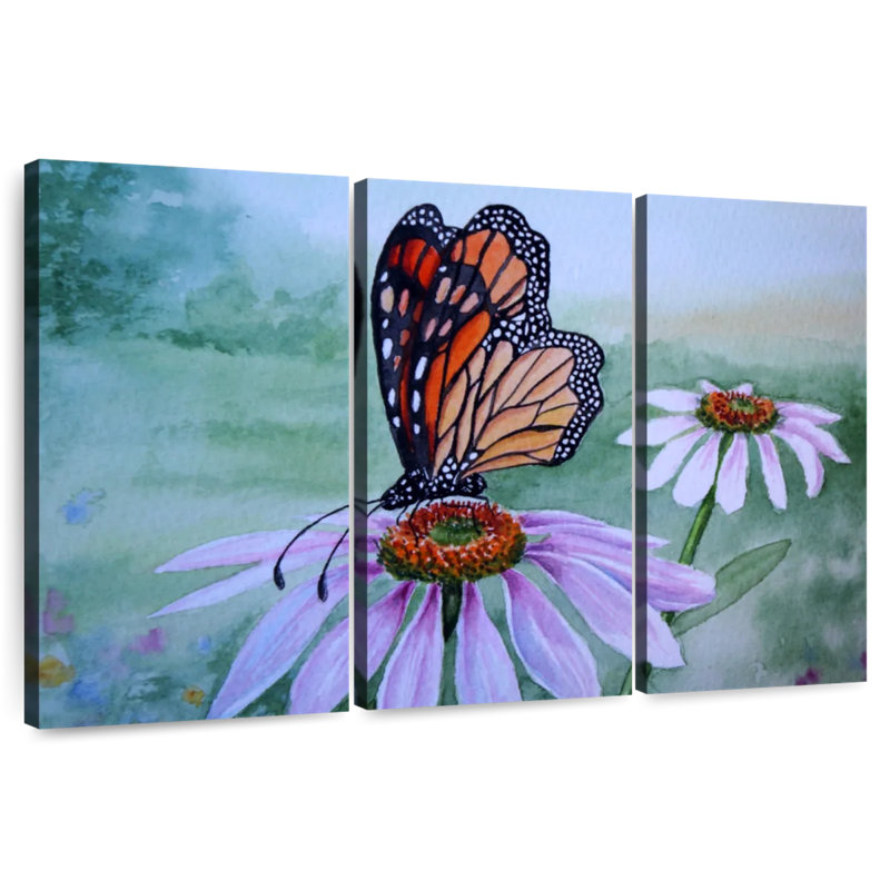Harnek Butterfly On Coneflower, 28" H x 45" W