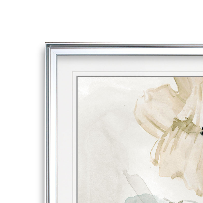 «Hibbitts Garden Grays», reproduction d'art graphique, H 24 po x l 24 po x P 2 po, Cadre argenté