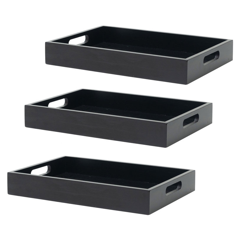 Plateau en bambou Munich - ensemble de 3, H 2 po x l 16 po x P 12 po