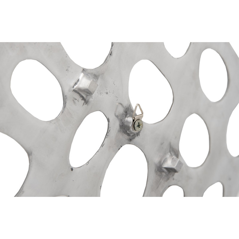 Silver Contemporary Polka Dot Metal Wall Tile