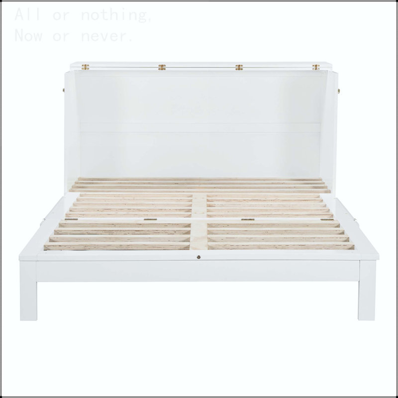 Grand lit escamotable avec grands tiroirs et chargement USB, Gris