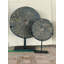 Approx. 18" High Lava Stone Disk with Iron Stand