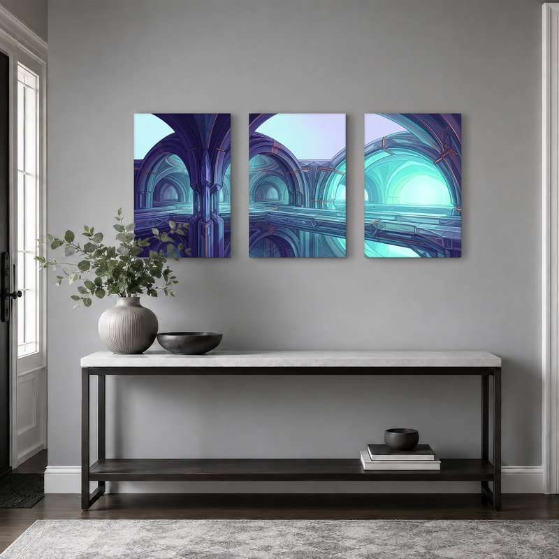 Ensemble d'art mural sur toile couloir Futuristic, 24"H x 16"W x 3pcs