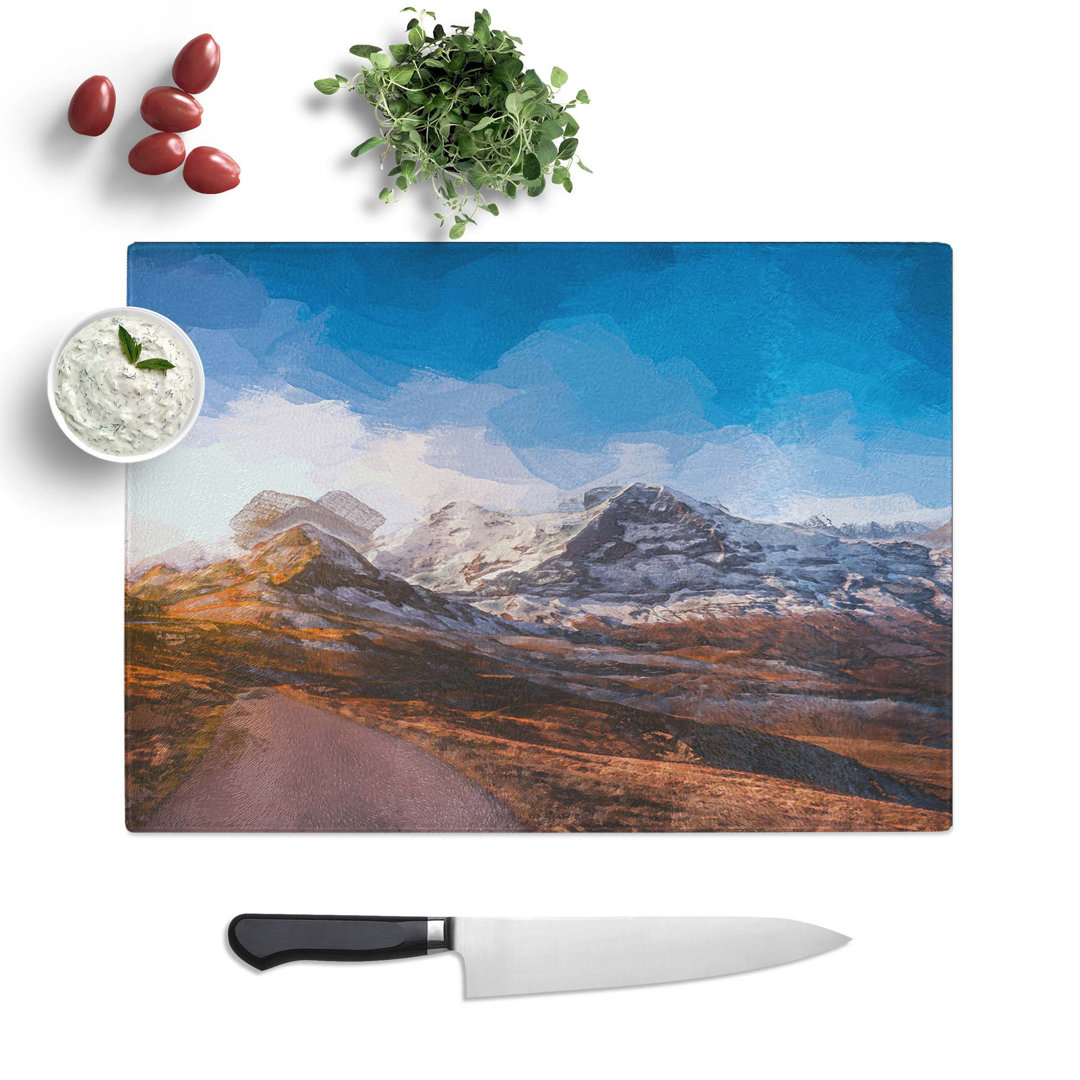 Tempered Glass Mountains in Switzerland Chopping Board
