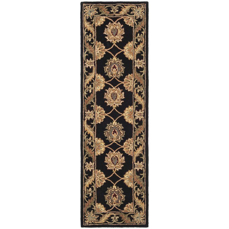 Tapis oriental en laine touffeté à la main Balthrop, Tapis de couloir 2 pi 3 po x 8 pi