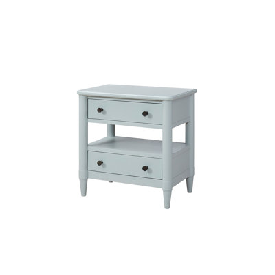 Table de chevet ouverte finition océan avec 2 tiroirs