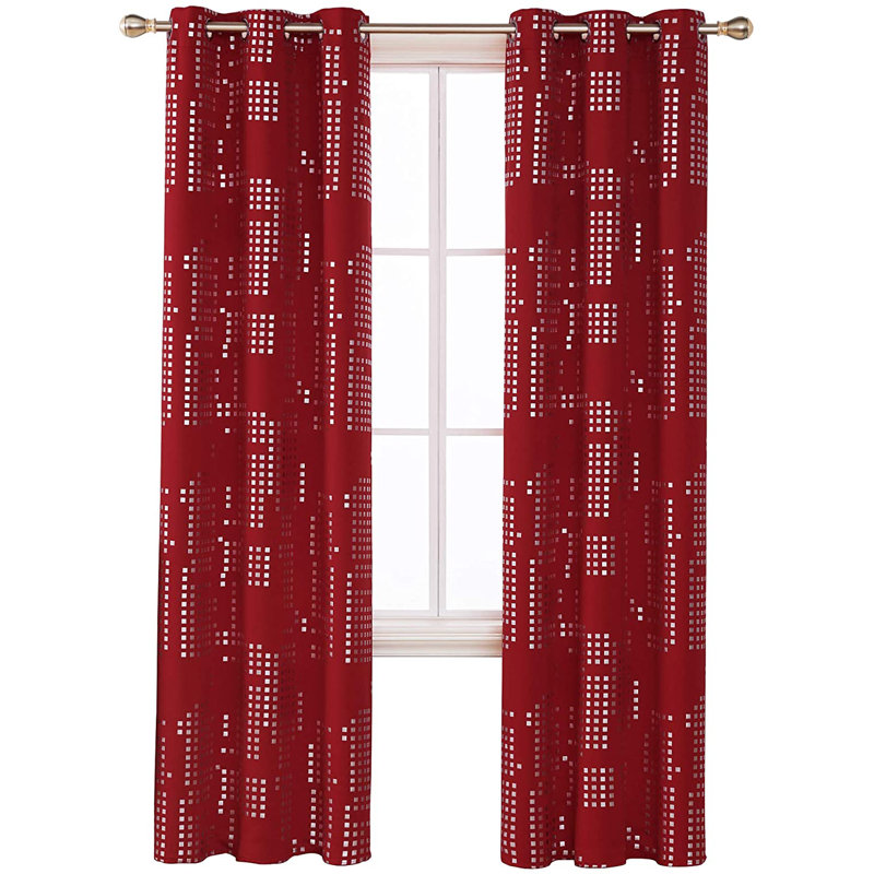 Carmacmoin Room Darkening Curtain Pair, Red, 42" W x 84" L